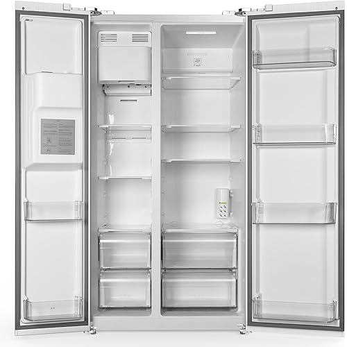 20 Cu.ft. Large Refrigerator Fridge, 2 French Door Stainless Steel with Water Dispensor, Ice Maker for the Kitchen