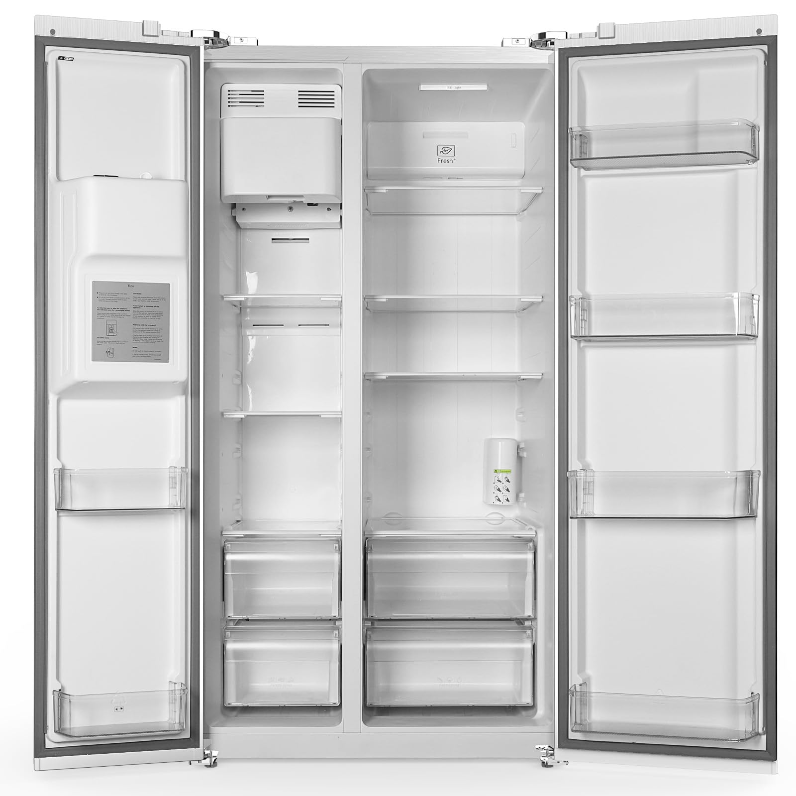 Electactic 20 Cu.ft. Large Refrigerator Fridge, 2 French Door Stainless Steel with Water Dispensor, Ice Maker for the Kitchen