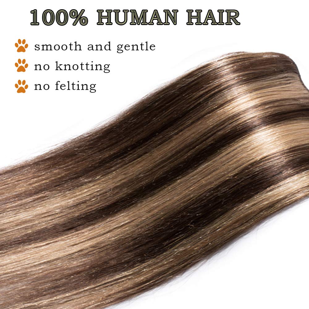 20 inches SEGO One Piece Hair Extensions Clip in Human Hair [#1B Natural Black] Real Remy Hairpieces for Women 3/4 Full Head Straight Invisible (50g) — view 95
