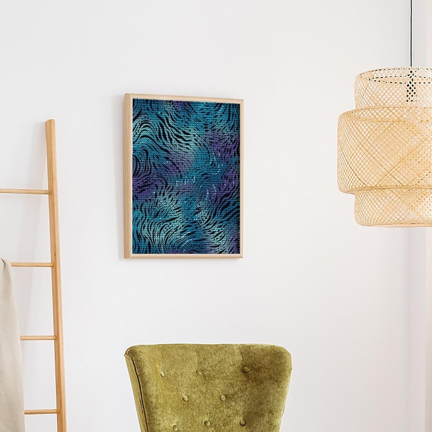 YKLBV Diamond Art Kits for Adults Diamond Painting Kits for Adults DIY Paint with Round Full Drill Diamonds Paintings Blue Zebra Print Gem Art for Home Wall Decor Gift