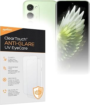 BoxWave Screen Protector Compatible with Tecno Spark 40 Pro+ ClearTouch Anti-Glare Anti-UV EyeCare 2-Pack, Filters Out Harmful Blue Light Reduce Fatigue