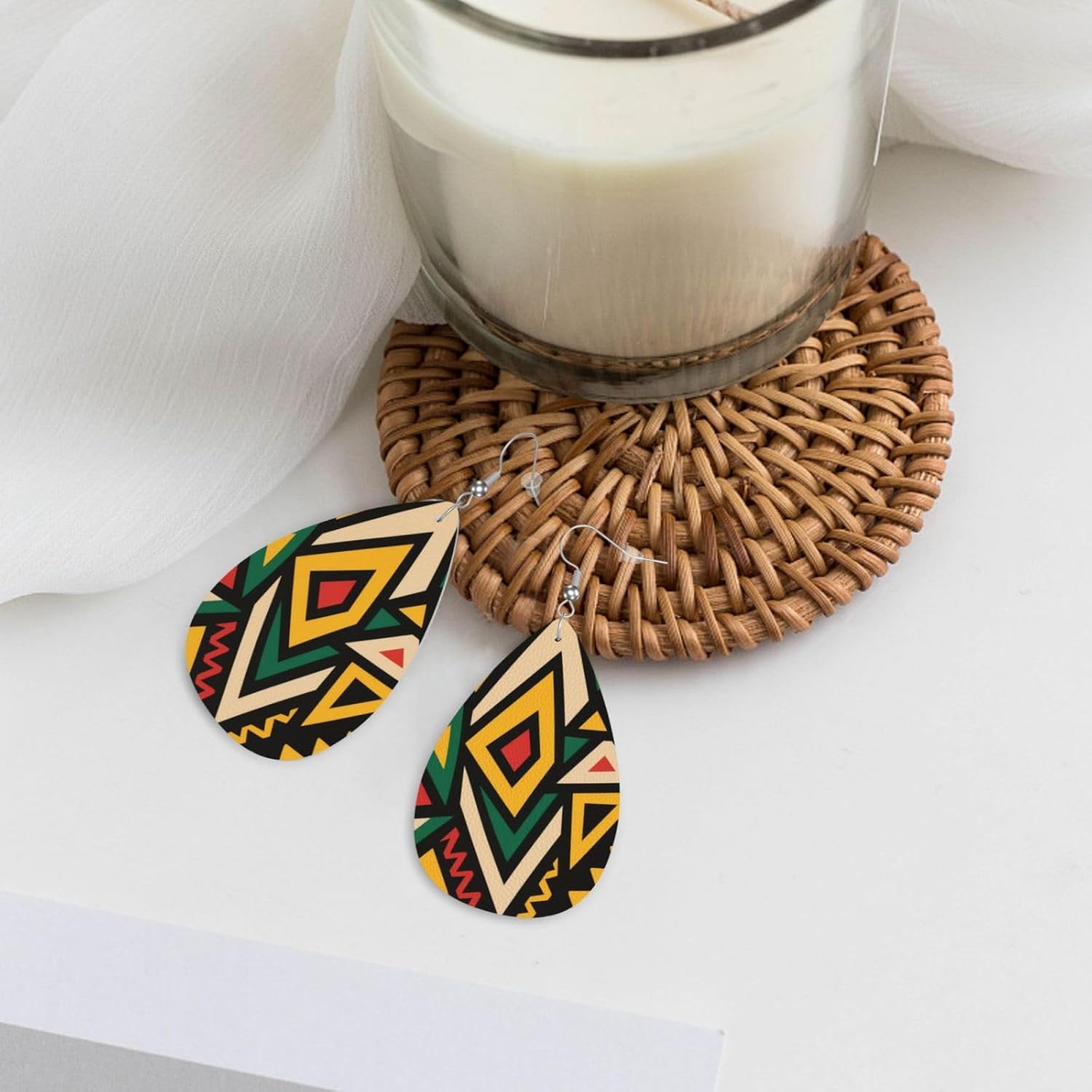 Teardrop Earrings For Women, Dangle Earrings Jewelry For Women, Lightweight Faux Leather Earrings Gifts - Image 5