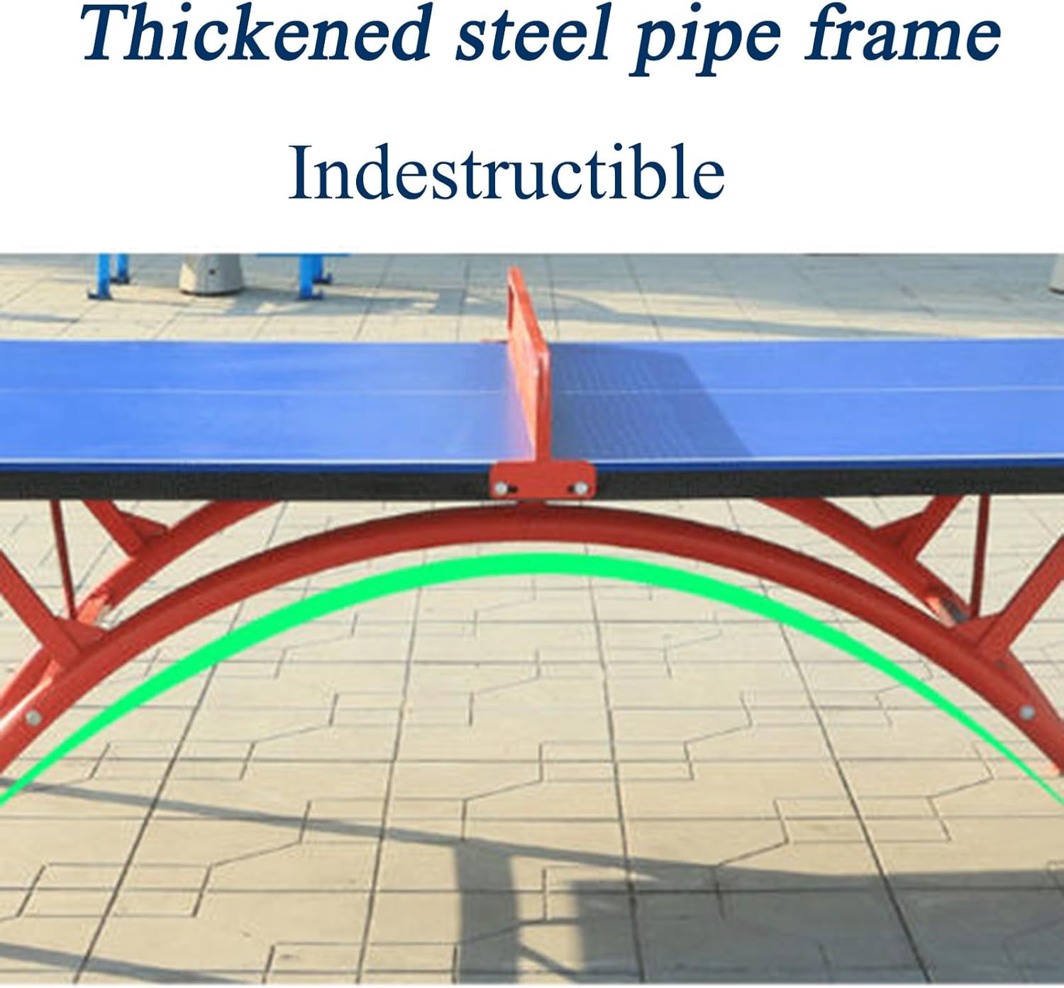 Outdoor Table Tennis Table, Commercial Grade Ping Pong Table, Heavy Duty Steel Frame, Weatherproof Full Size Table Tennis Table for Schools, Parks and Sports Centers