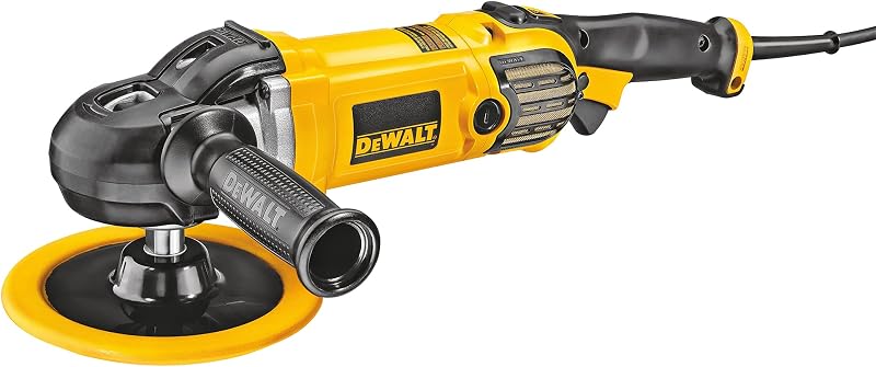 Pulidora de búfer DEWALT, 7 en 9 pulgadas, 12 amperios, dial de velocidad variable de 0 a 3500 RPM, pulidora para automóvil con cable de arranque suave (DWP849X)