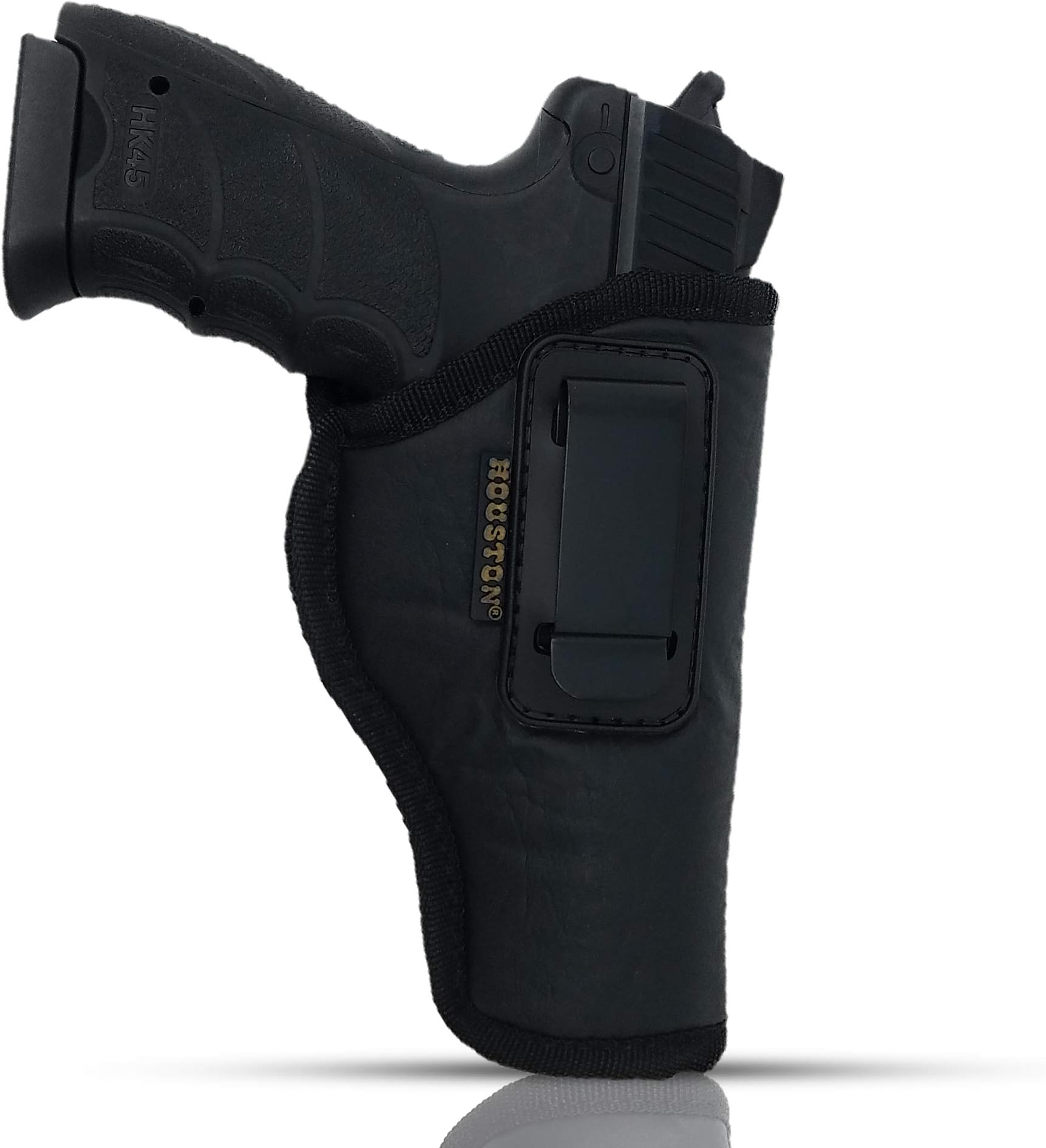 IWB Gun Holster - ECO Leather Concealment Inside The Waistband with Metal Clip FITS Glock 17/21, H &K,Beretta 92 FS,XDM,Ruger 45, BERSA PRO, PX4, FNX 45, FNH 45, HI Point 9mm /. 40 /.45Cal
