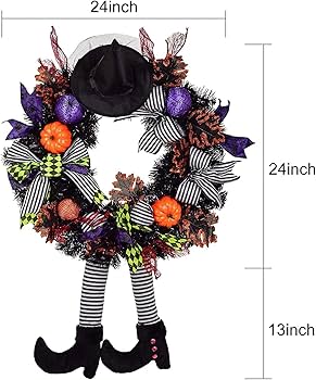 Amazon.co.jp: フロントドア用ハロウィンリース、25インチ ハロウィン
