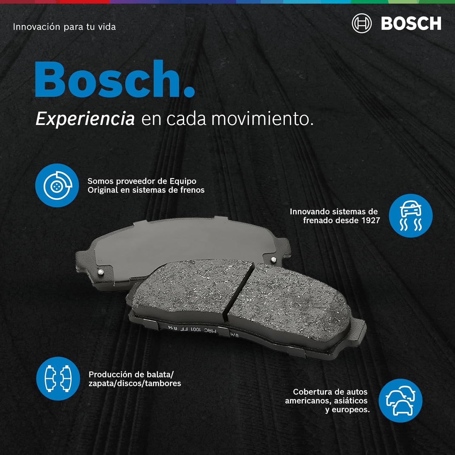 BOSCH BE1328H Blue Semi-Metallic Disc Brake Pad Set with Hardware - Compatible with Select Ford E-150, E-250, E-350 Super Duty, E-450 Super Duty; FRONT