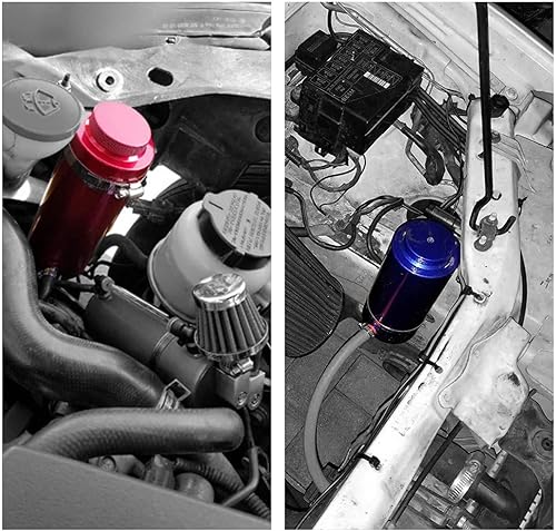 Miniatura 19 de RYANSTAR - Tanque de refrigerante universal para radiador de automóvil, tanque de expansión de refrigerante, 27.1 fl oz, tanque de captura de Negro