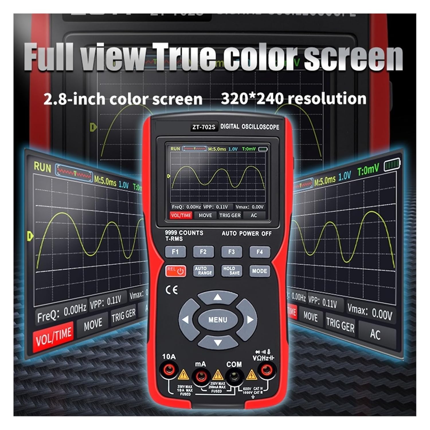 デジタル オシロスコープ 2 1 デジタルオシロスコープマルチメータ 48MSa/s サンプリングレート 10Mhz 帯域幅 999 精度 リアルタイム  サンプル レート 完全 PC キャリブレーション ハンドヘルド オシロスコープ デジタル マルチメーター すぐに 電子機器のトラブル ...