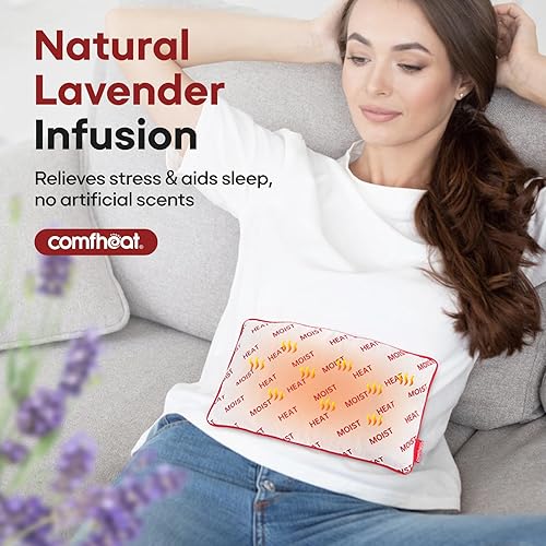 Miniatura 5 de Almohadilla térmica pequeña para microondas con funda lavable de 11 x 6.3 pulgadas, paquetes calientes de lavanda para aliviar el dolor, terapia de