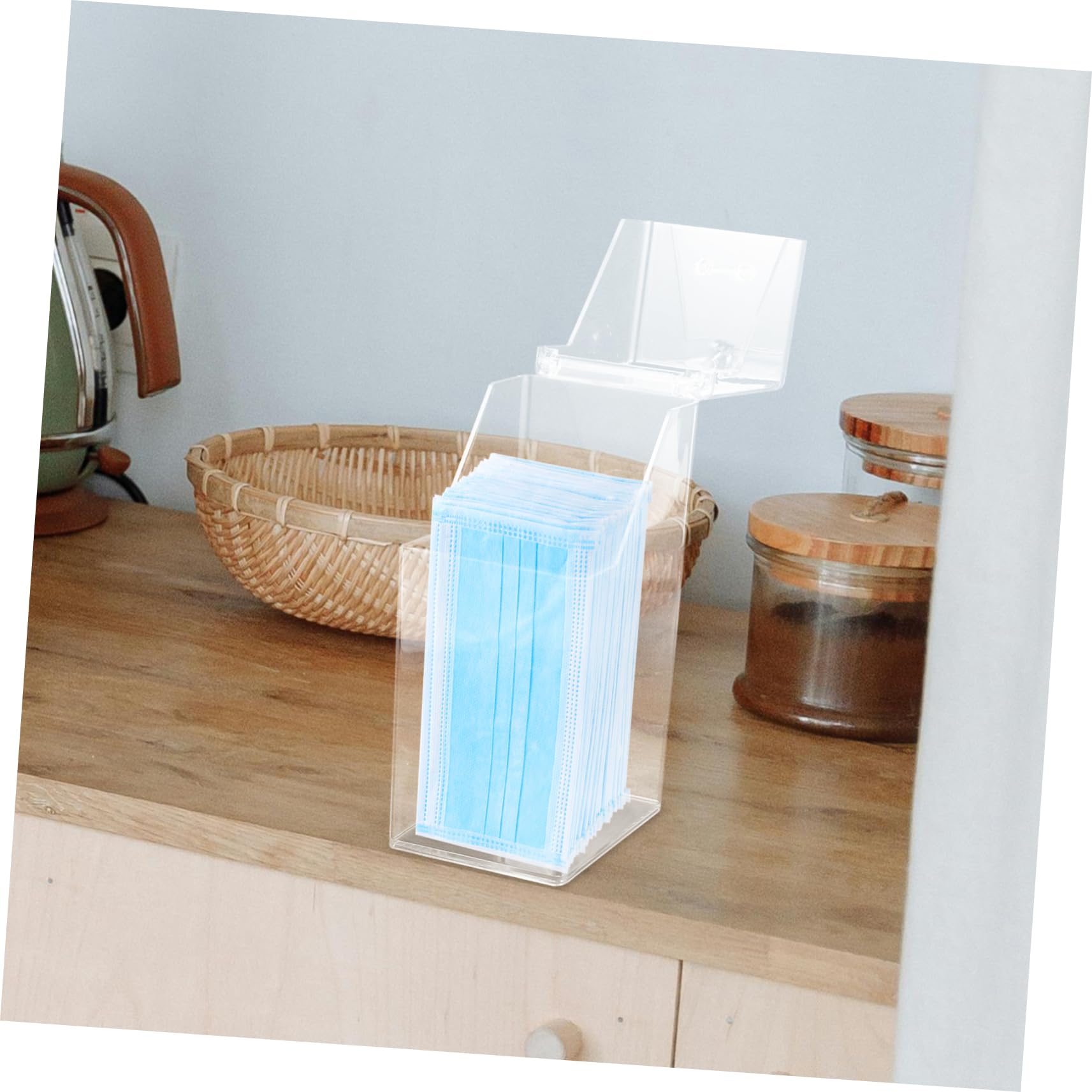 MAGICLULU 4 Pezzi Dispenser Per Mascherine Trasparente Per Mascherine Organizzatore Sicuro E Pratico Per Uffici E Laboratori