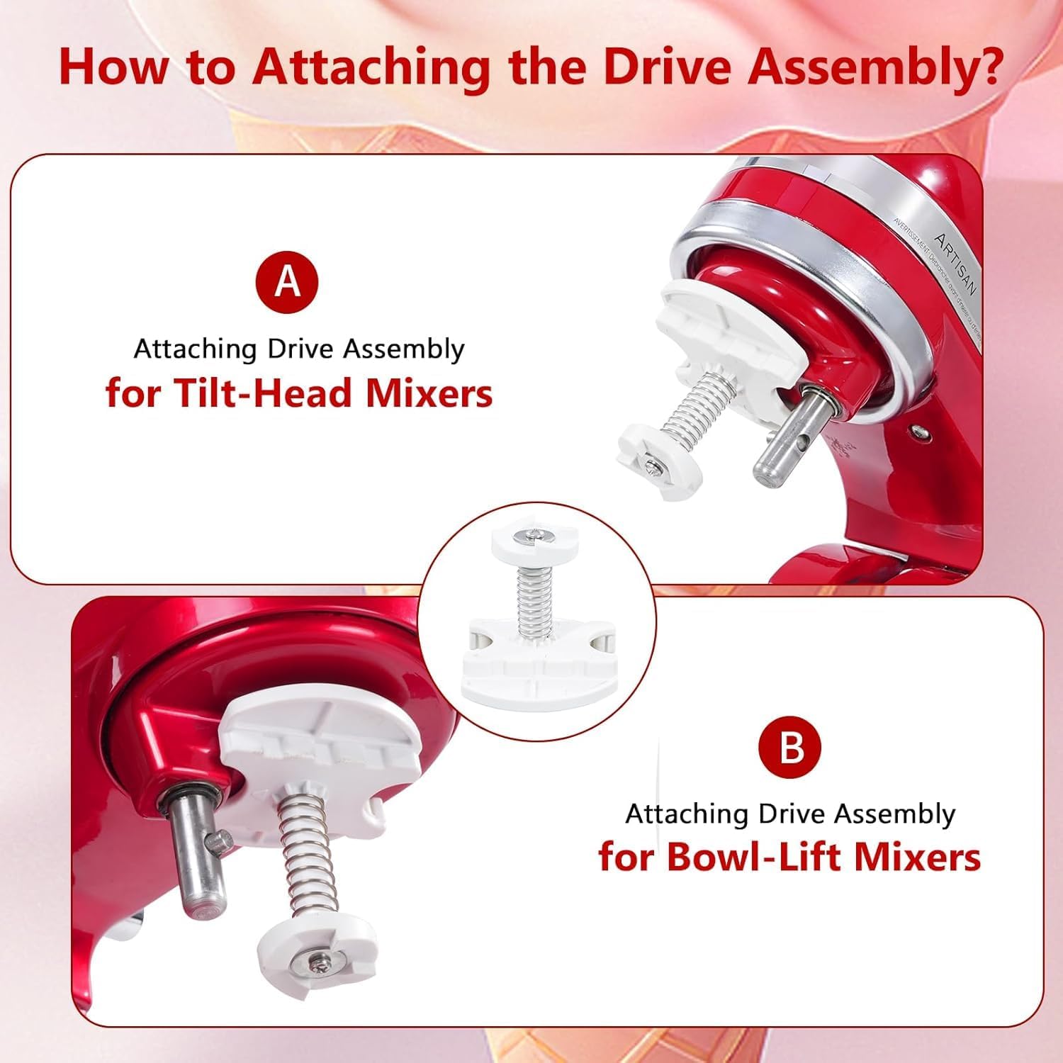 Ice Cream Attachment for Kitchen aid Mixer & Silicone Bowl Covers, 2 Quart Frozen Yogurt - Ice Cream & Sorbet Gelato Maker Bowl with Lid, Fits 4.5 qt and Larger Mixers, White