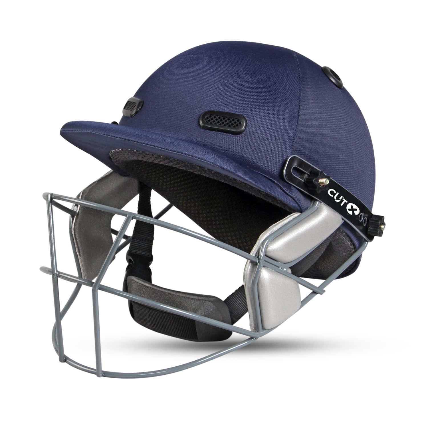 Cutx Cricket Helmet | Navy Blue | Size: Medium | for Men & Boys | Steel Grill | Adjustable Back Support Strap | Removable and Washable Sweatband | Lightweight-image-44