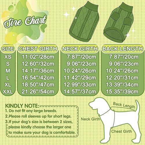Miniatura 4 de EMUST Ropa para perros pequeños, suéter de otoño e invierno con mangas largas, suéter sólido y cálido para mascotas, suéter de cuello alto XL,
