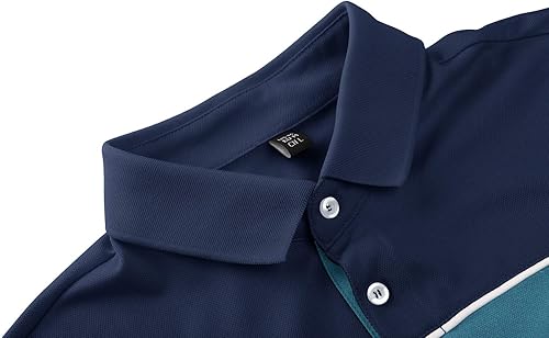Miniatura 3 de TACVASEN Polo de golf para hombre de manga corta con 3 botones