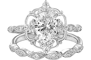 Vintage Floral Engagement Rings Wedding Bridal Set
