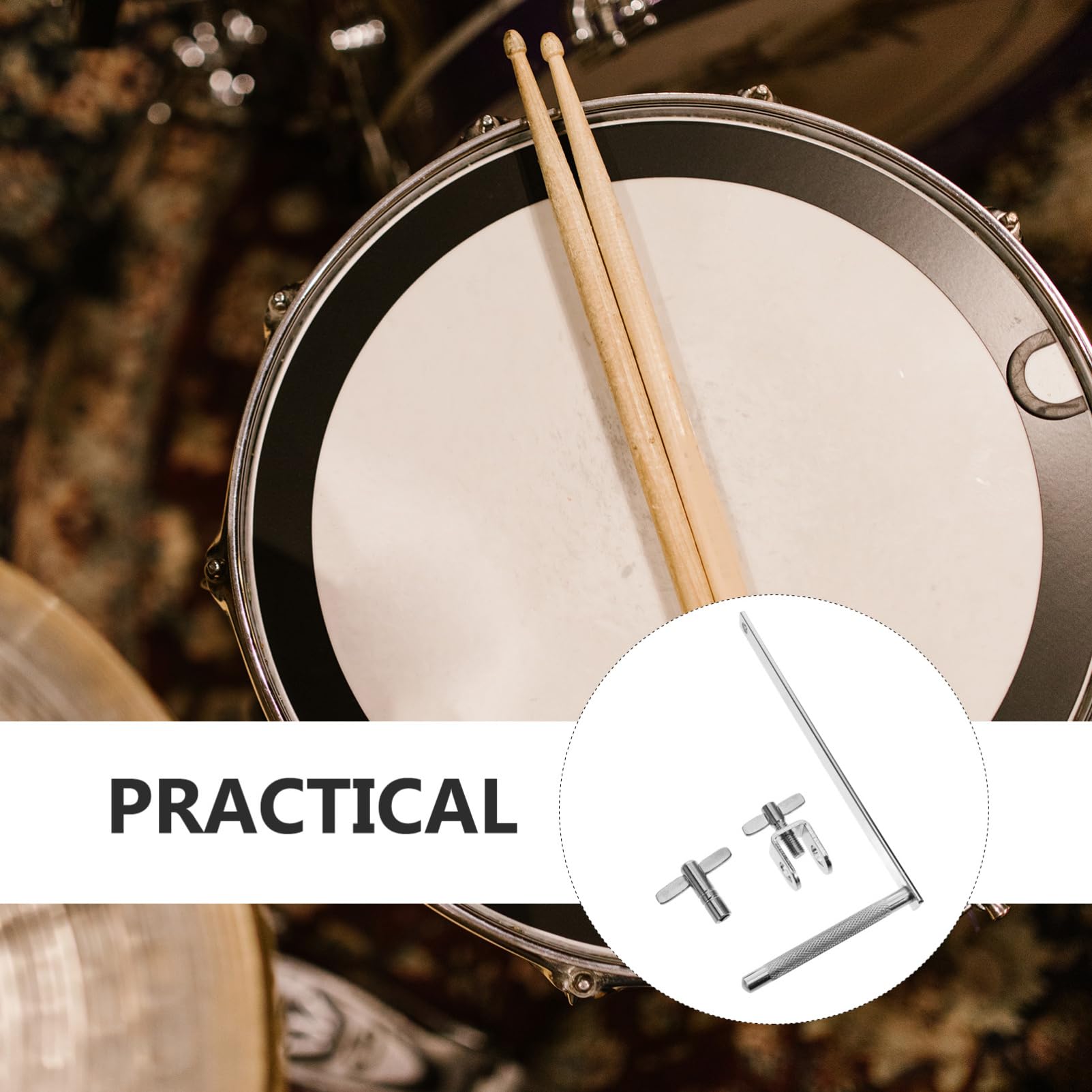 Yardwe Adjustable Drum Cowbell Mount Sturdy Extension Holder for Bass Drum Cowbell Reliable Percussion Accessory for Performances Recording and Practice Sessions