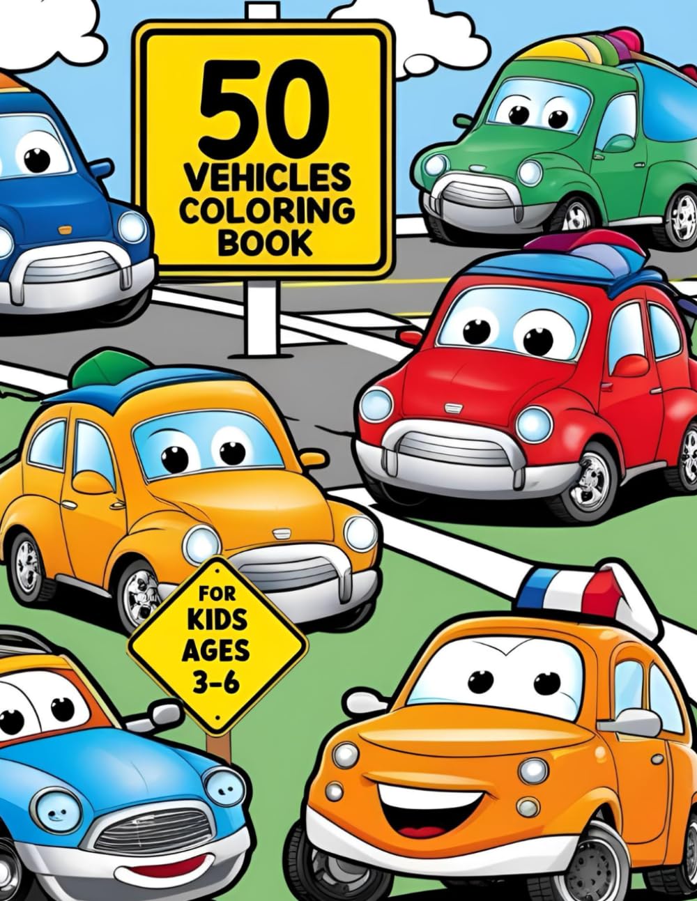 50 Vehicles Coloring Book For Kids Ages 3-6: Explore, Color, and Learn; Fun Vehicle Designs Perfectly Created for Kids Ages 3 to 6