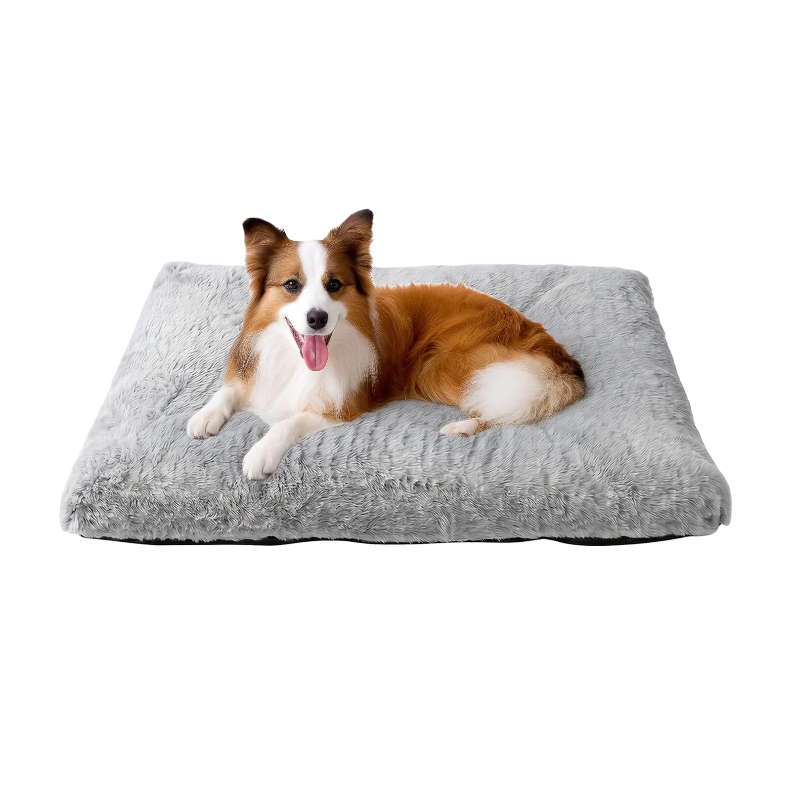Skylos Dog Bed Medium, Calming Dog Bed with High-Density Filling, Non-Slip Bottom, Machine Washable Pet Bed for Crate, Car & Home, Grey 105x70x5cm — image 1