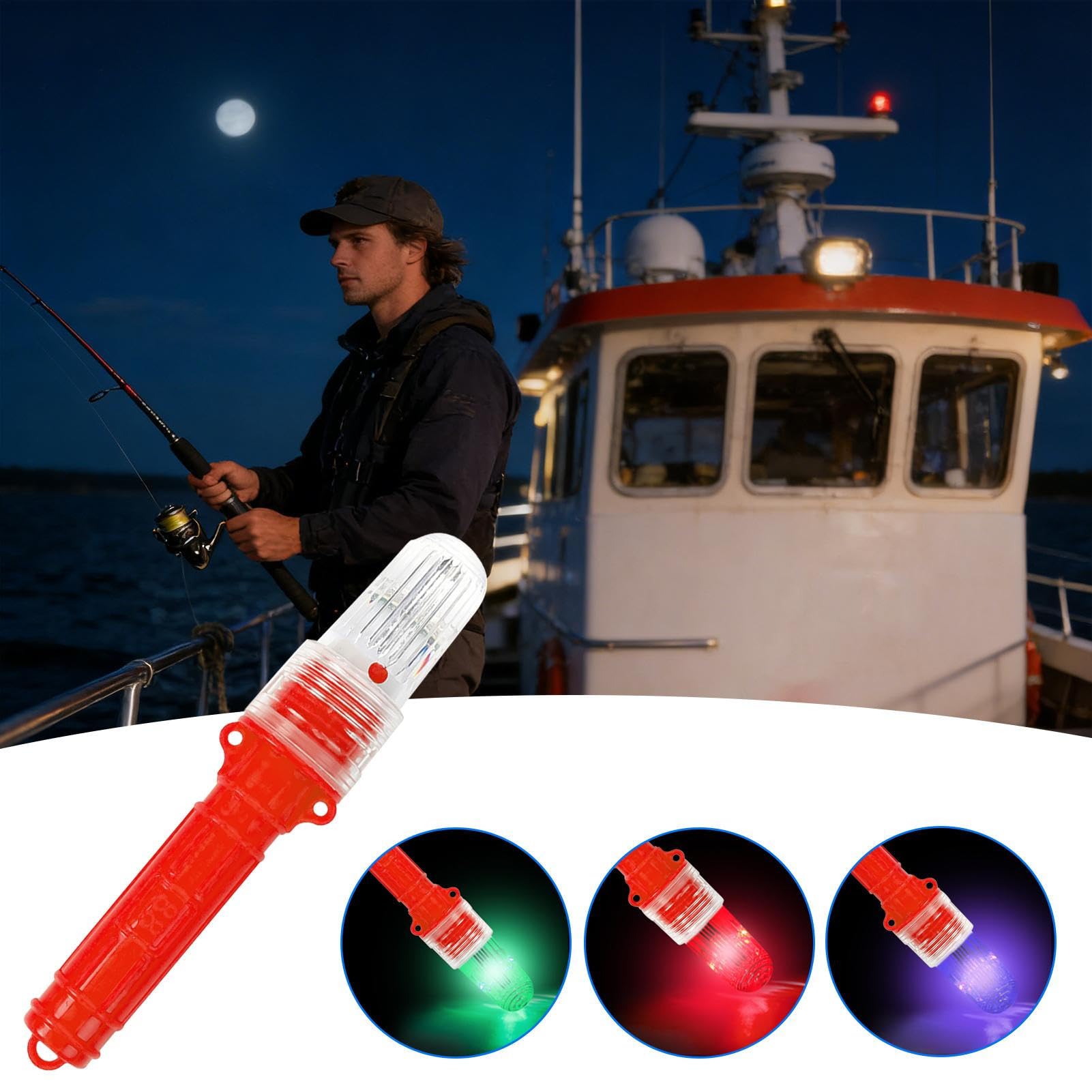 Fuoco Stroboscopico LED - Lampada di segnalazione per boa di posizione, lampada lampeggiante di avvertimento per reti da pesca e illuminazione di posizionamento marittimo