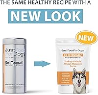 Vista 3 de JustFoodForDogs Mezcla de Nutrientes DIY para Comida Casera para Perros, Receta de Pavo y Macarrones de Trigo Integral