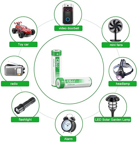 Miniatura 6 de Batería recargable de 3.7 V 18650 3200 mAh con botón superior para linterna, timbres de puerta, luz de camino, 2 paquetes-3200