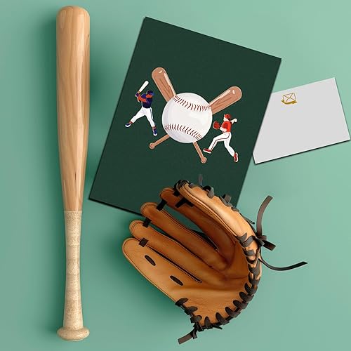Miniatura 6 de Tarjeta de felicitación de béisbol emergente 3D  Diseño de campo de béisbol con jugadores, marcador para el día del padre, cumpleaños,