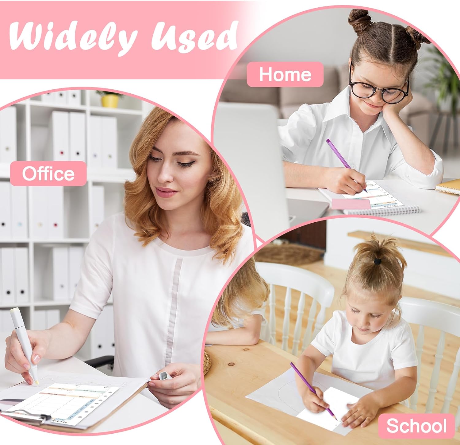 Junior Size Planner Undated Refill Pages for 6 Months Planner Inserts for 3/7 Ring Binder Daily Weekly Monthly 240 Sheets/480 Pages Undated Planners To Do List Refill Paper 120 GSM 5.5" x 8.5"