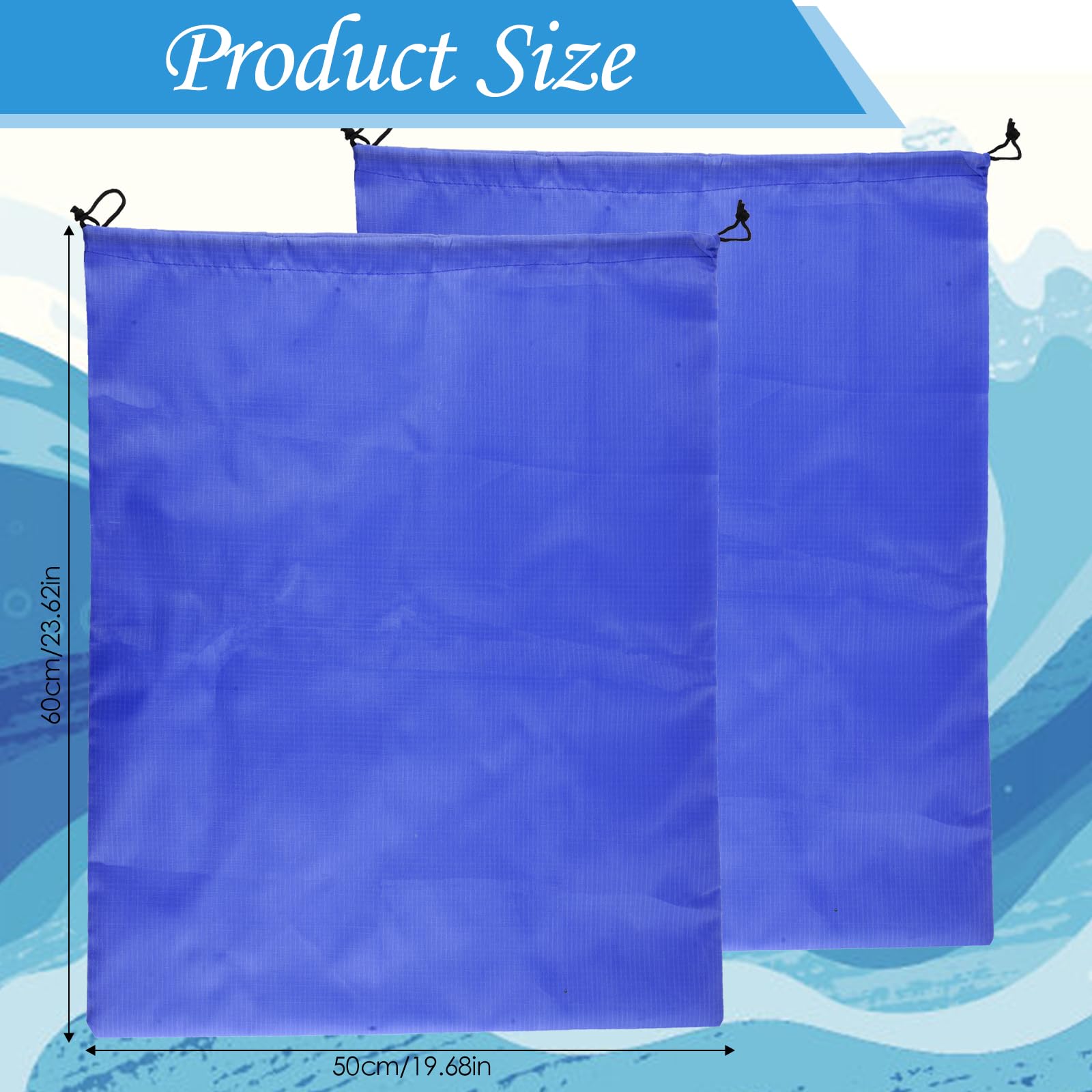 2 Pcs Travel Laundry Bag, Foldable Drawstring Bags, Tear Resistant Small Laundry Bag - Image 2
