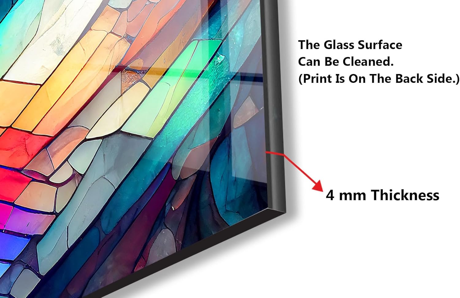 Myphotostation.com 12x12''Stained Backsplash Tile Solid Tempered Glass Wall Protection Kitchen Backsplash Stained Splashback for Kitchen Decor Bathroom Backsplash