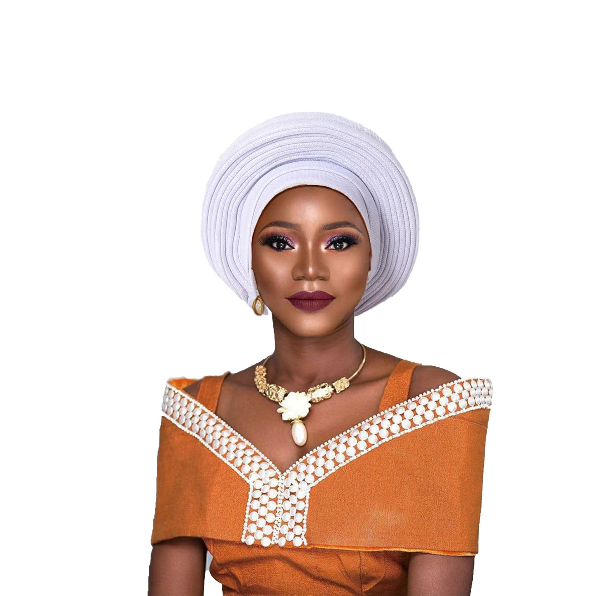 8534 Nigeria Head Ties Wedding Party Headgear Elegant African Headtie African Hat Women Aso Oke Headwear Headtie Nigeria Wedding  main image 2