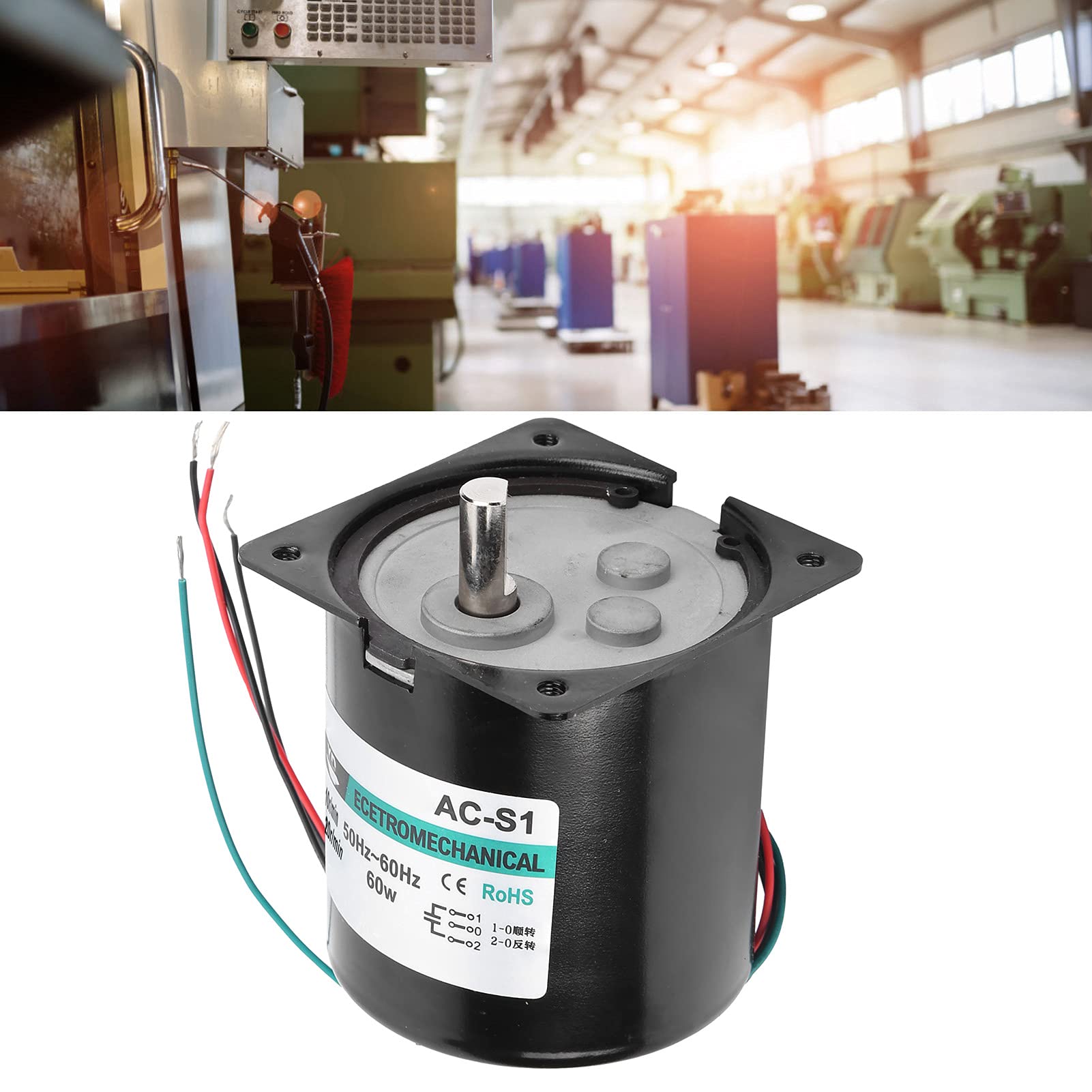 Fafeicy Motor Síncrono de AC 60 W, Motor de Imán Permanente de Alta Torsión, Micro Motor de Baja Velocidad CW/CCW con Soporte para Máquina Herramienta CNC(220 V 20 rpm/min), Motores