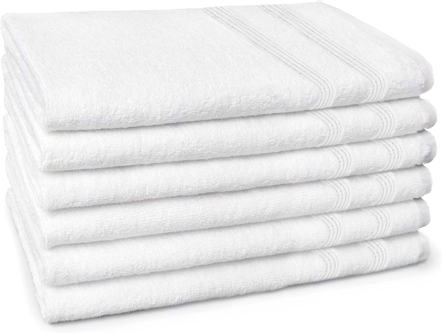 Kaufman - Premium White Deluxe Hand Towels, 17''x28'', Absorbent Towels for Gym, Hand, Spa, Beauty, 100% USA Cotton (12-Pack)