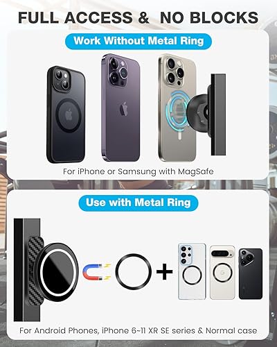 Miniatura 5 de Soporte magnético para teléfono para gimnasio de coche 360 grados, soporte magnético ajustable para teléfono compatible con iPhone 16 Pro Max 15 14