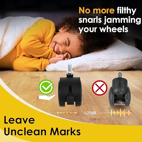 Miniatura 4 de Ruedas de repuesto de vástago de 2 pulgadas ruedas giratorias roscadas para muebles con frenos de 100 libras 516-18-negro