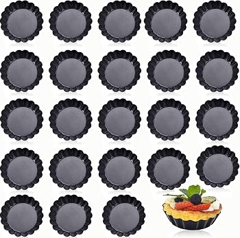 6 Piece Tart Mold Set 10cm Individual Baking Pans for Desserts Pastries and Quiches Nonstick Small Fluted Pie Tins for Home Kitchen Baking Accessories