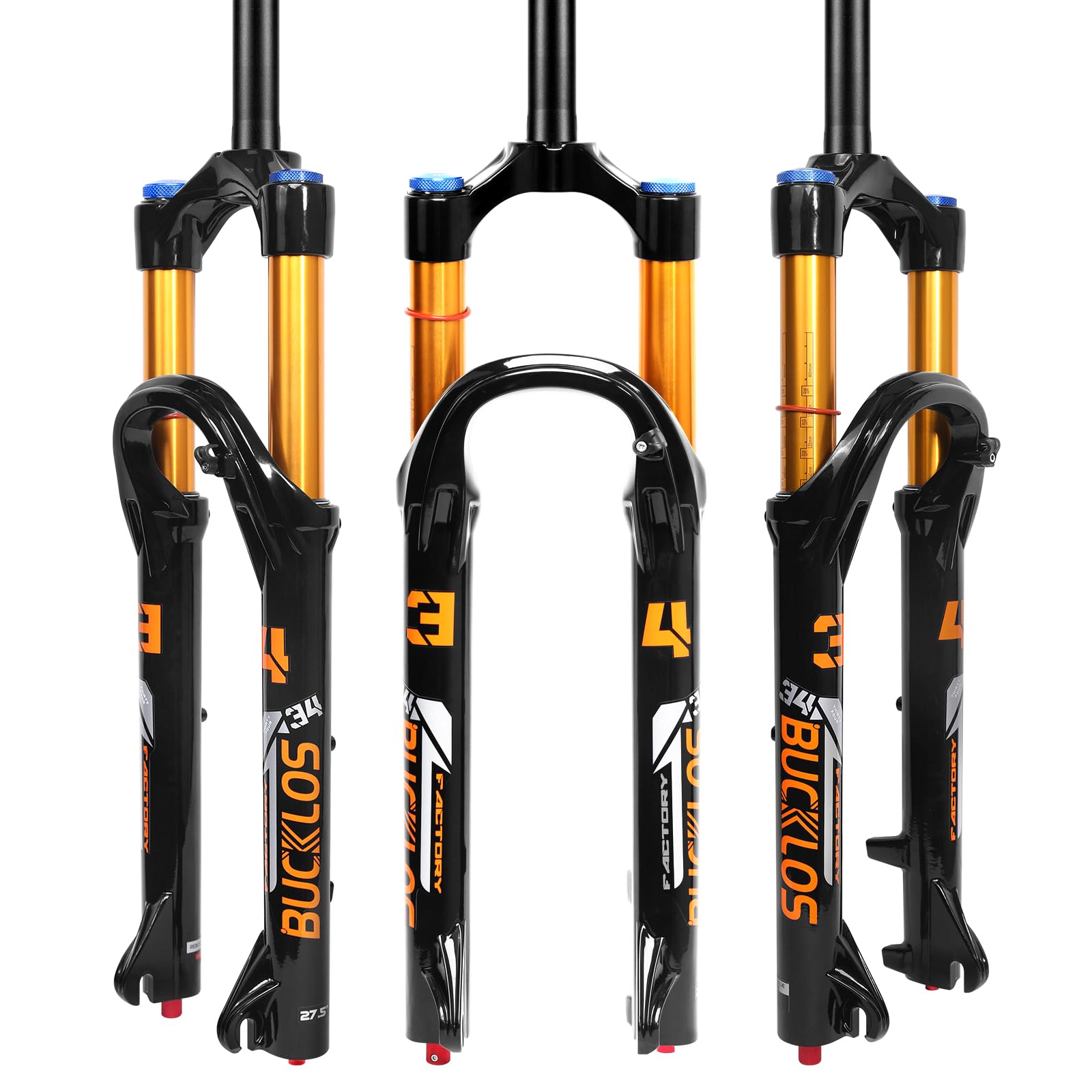 Fourche à suspension pneumatique pour VTT 26/27,5/29", 140 mm, réglage du rebond 34 mm, barres 1-1/8" sans filetage droites 9 x 100 mm QR verrouillage manuel XC AM fourche avant de vélo de