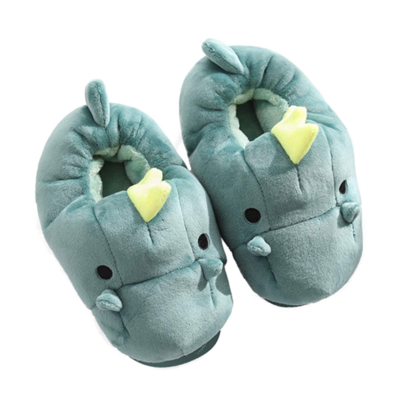 UYBAGFull Foot Womens Animal Slippers Outdoor Bedroom Cute Plush Anti-Slip Soft Lining Cotton Ladies Green Shoes Perfect for Cold Seasons Home Warm Christmas Halloween New Year Gifts,36