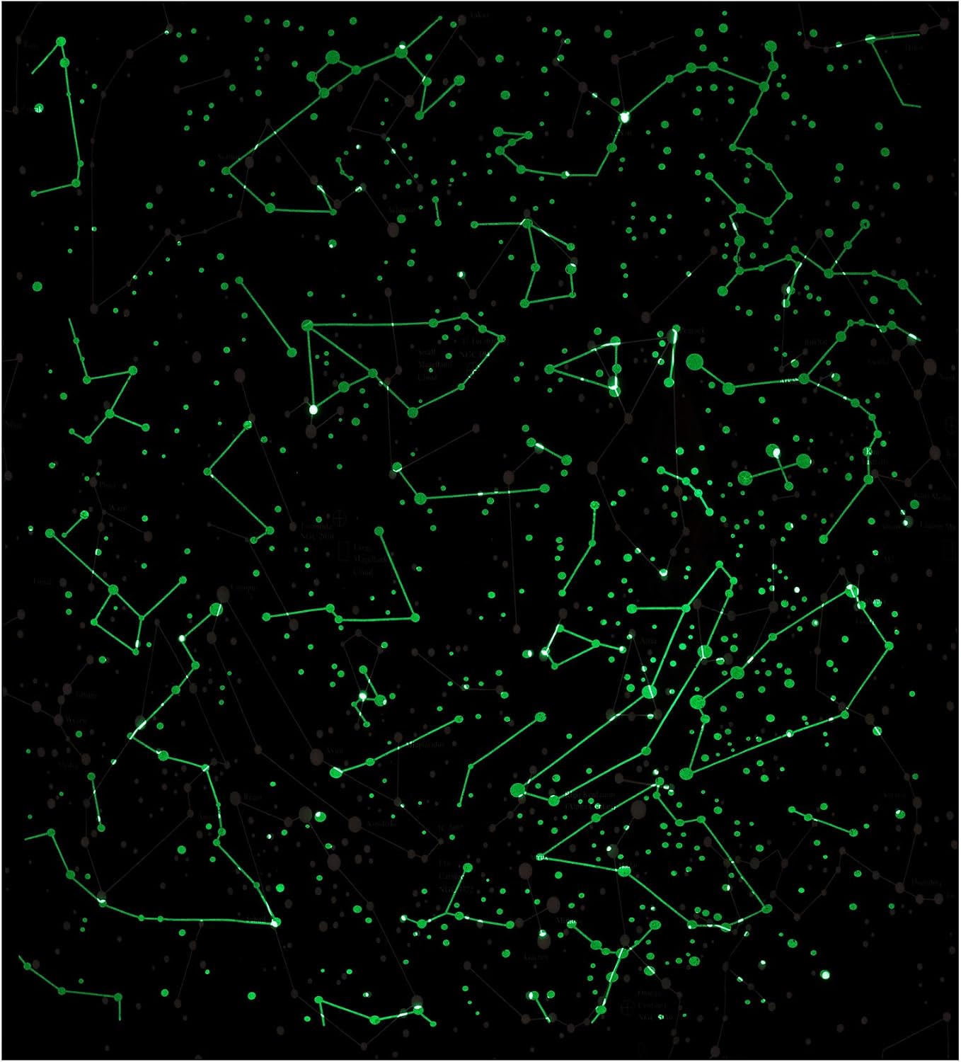 WUIOS Glow in the Dark Constellations Tapestry Moon Tapestry Blacklight Wall Hanging Tapeatry for Bedroom,Dorm,Living Room(50" x 60")