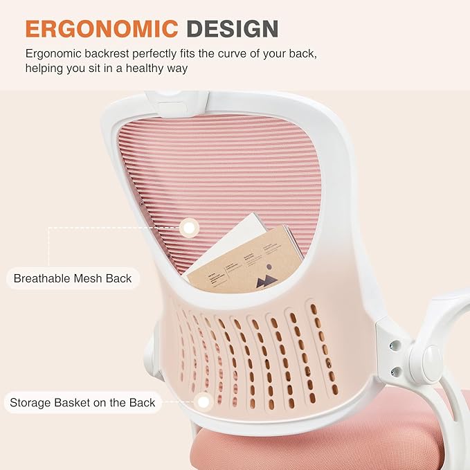 Silla de Oficina Gerencial Ergonomica Color Rosa miniatura 6