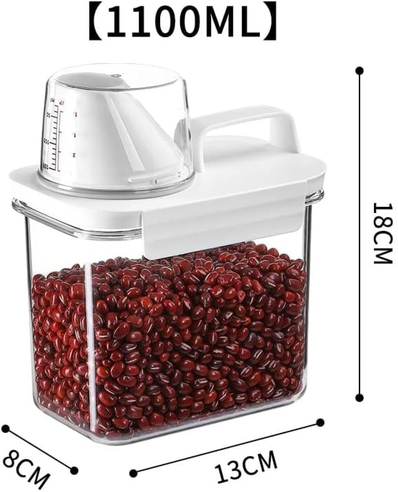 Rice bucket vacuum single person living rice storage container rice bucket with rice cylinder vacuum rice cylinder fashionable rice cylinder transparent (1800ML)