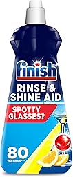 Finish, Dishwasher Rinse Aid, Lemon Rinse & Shine Cleaner, 400ml, Ultimate Clean & Diamond Shine, Glass Protection, Spot Prevention, Better Drying vs Finish Detergent Alone