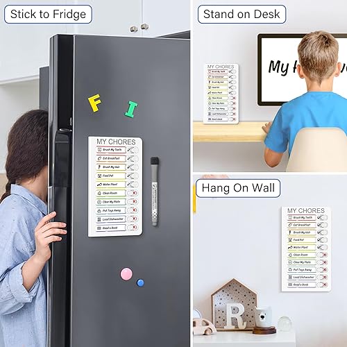 Miniatura 5 de Tabla de tareas My Chores Checklist Tablero de tareas de borrado en seco para niños para enumerar tabla de rutina, herramientas de TDAH para niños,