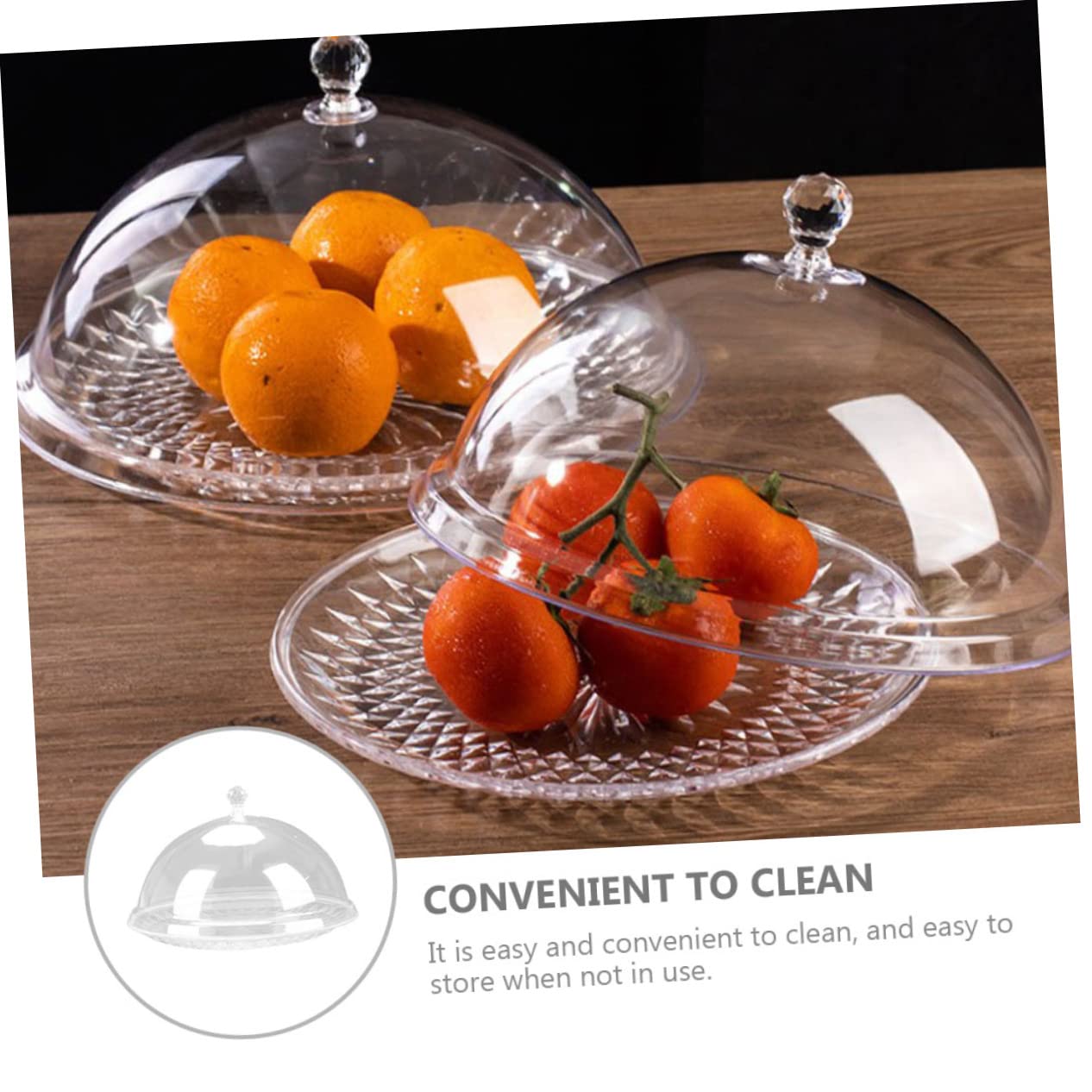 Piatto Rotondo da 30 cm per riporre Snack con Coperchio Antipolvere da 12 Pollici, Vassoio Multifunzionale per Frutta e Dolci, per Uso Domestico e per Matrimoni