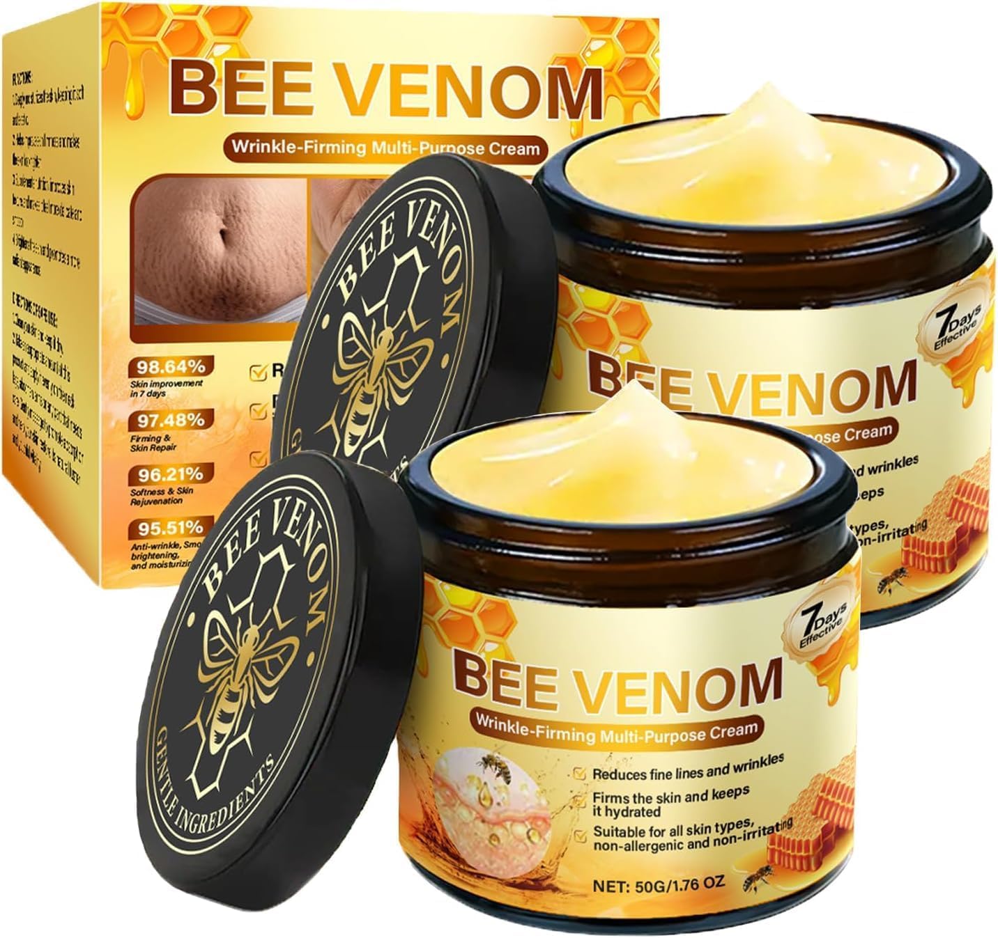 2PCS Bee Venom Comprehensive Cream with Face cream brush