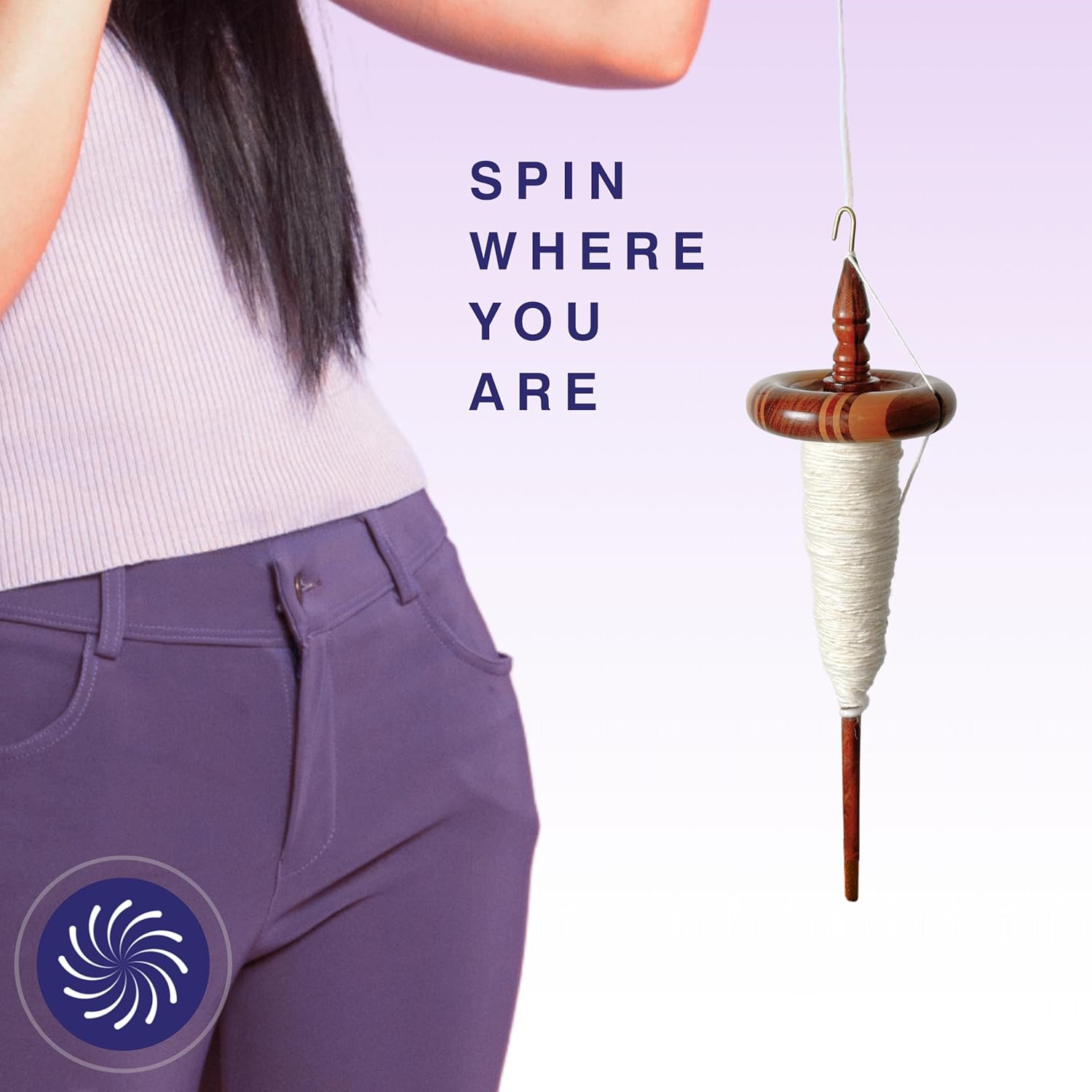 Revolution Fibers Premium Artisan Top Whorl Drop Spindle for Beginner & Advanced Hand Spinning - 11 inch Shaft | 3.25 inch Whorl Diameter | Multi-Wood Satin Finish | Spin Roving into Yarn