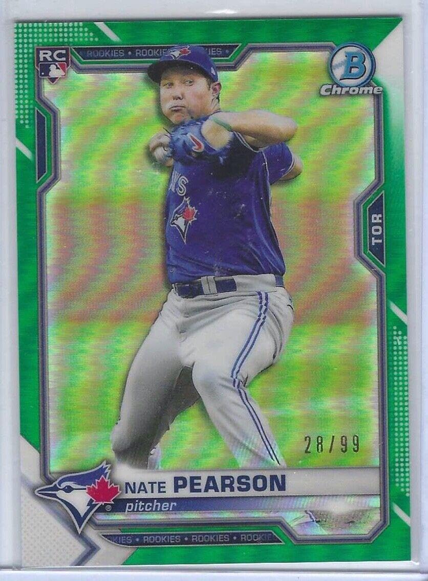 Nate Pearson 2021 Bowman Chrome Refractor Rc #d 28/99 - Baseball Cards