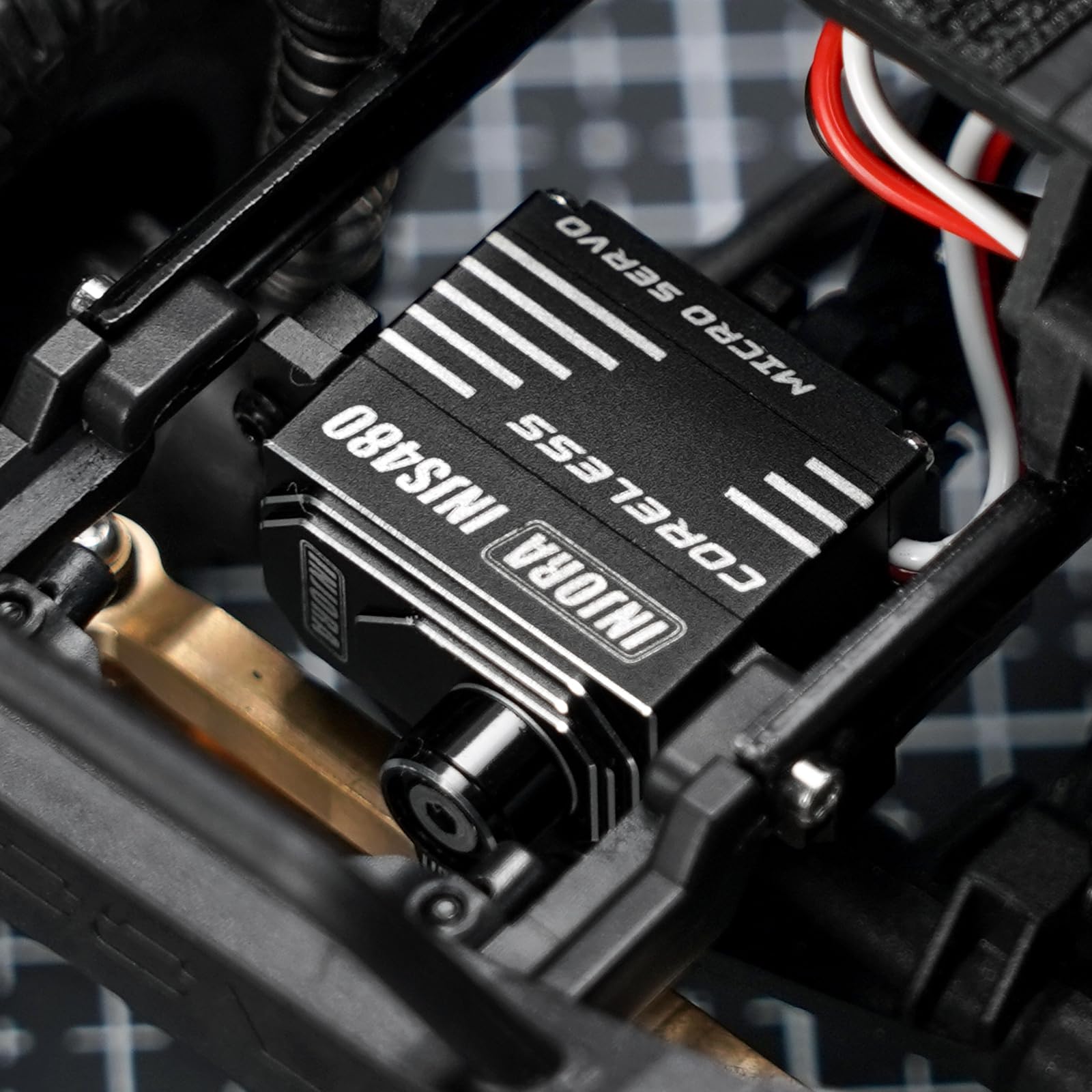 INJORA INJS480 Micro Servo Coreless con Braccio Servo per 1/24 Axial SCX24 RC Crawler