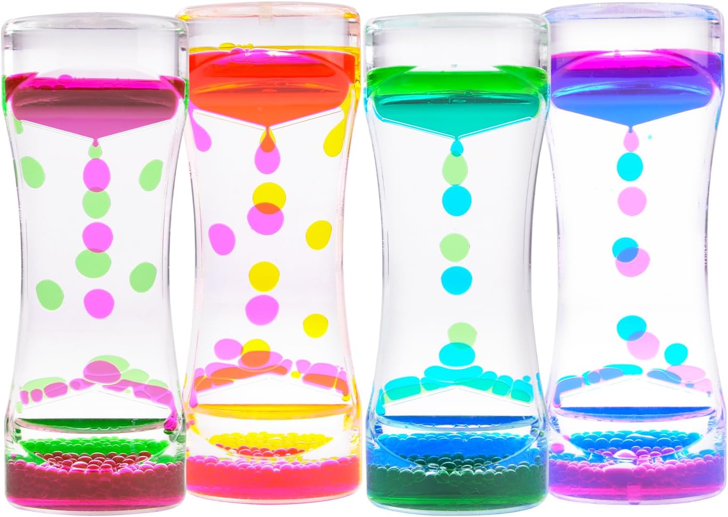 Liquid Motion Bubbler, Colorful Liquid Motion Bubbler for Sensory Play Sensory Toys for Visual Relaxation, Desk Toys for Adults and Kids (4 Pack)