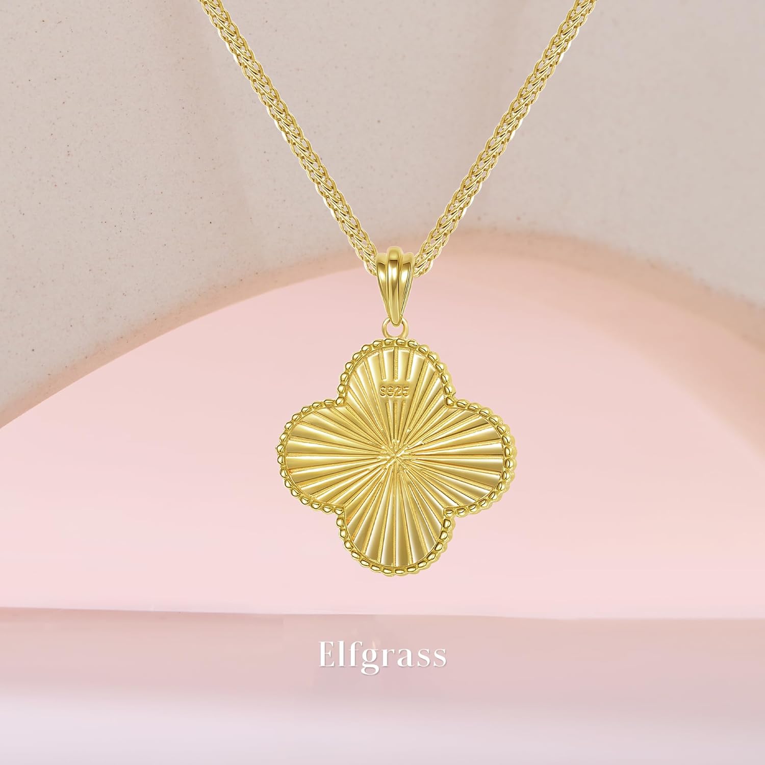 S925 Sterling Silver Clover Necklace for Women, Shell or Turquoise Pendant Adjustable Chain Jewelry - Image 6